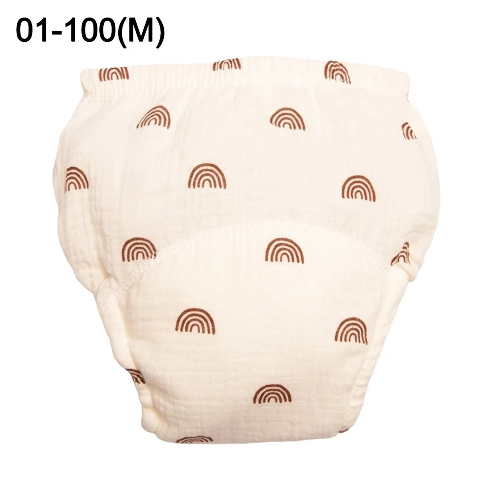 Cotton Gauze Baby Training Pants Breathable Waterproof Baby Washable Diaper Leakproof Washable Diaper Pants Toddler Use
