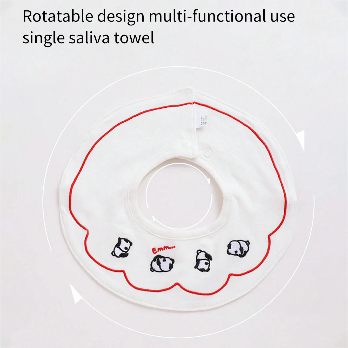 3Pcs Baby Crown Waterproof Drool Bibs, 360 ° Rotatable Design - Specially Designed for Drooling Babies to Prevent Wetting Clothes. Made of Pure Cotton. Exquisite Embroidery Craftsmanship. Perfect Gift for Babies for Parties,