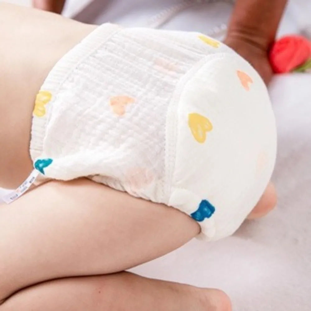 Cotton Gauze Baby Training Pants Breathable Waterproof Baby Washable Diaper Leakproof Washable Diaper Pants Toddler Use