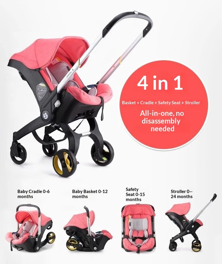 Babyfond 4-in-1 Baby Stroller & Car Seat | Convertible, Compact Fold  for Newborn-Toddler All-in-One Travel System