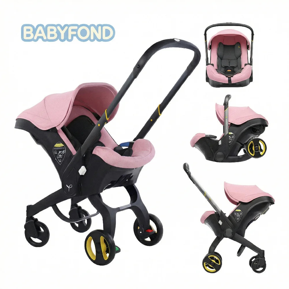 Babyfond 4-in-1 Baby Stroller & Car Seat | Convertible, Compact Fold  for Newborn-Toddler All-in-One Travel System