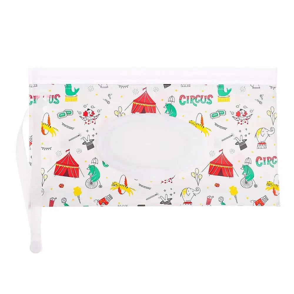 EVA Baby Wet Wipe Pouch Wipes Holder Case Flip Cover Snap-Strap Reusable Refillable Wet Wipe Bag Outdoor Useful Tissue Box