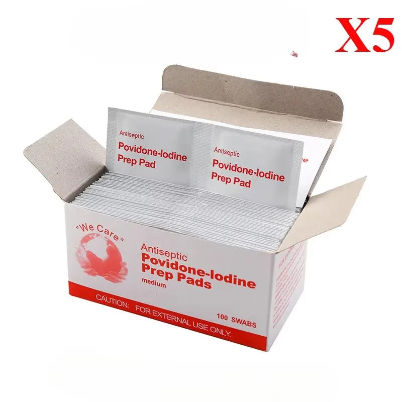Iodine disinfectant wet wipes, first aid supplies or for cleaning and disinfecting wounds and abrasions when traveling