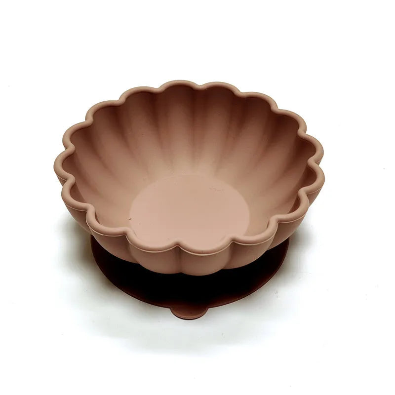 Silicone dinner plate children eating tableware convenient adsorption fruit plate silicone supplement bowl