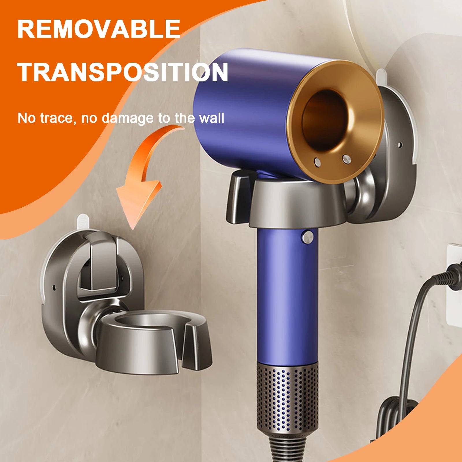 Suction Cup Hair Dryer Holder Wall Dryer Cradle Straightener Hairdryer Organizer Blower Holder Shelf Bathroom Accessories