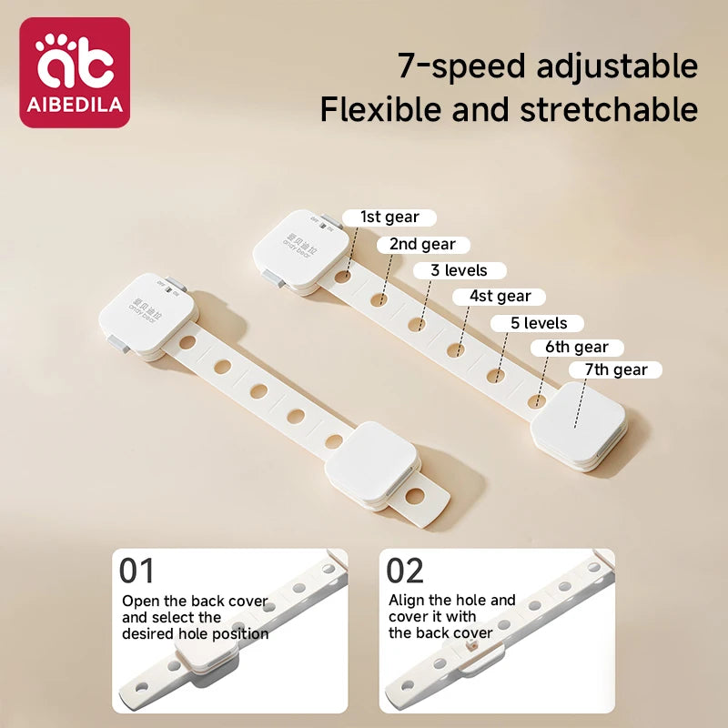 AIBEDILA Baby Safety Cabinet Drawer Locks  Adhesive Childproof Latches Straps for Drawer Door Baby Proofing Home Safety Locks
