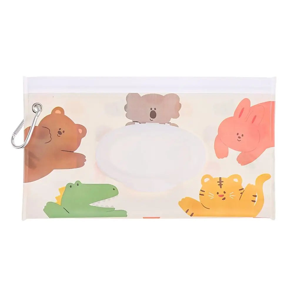 1 PC Outdoor Portable Baby Wet Wipe Pouch Portable Buckle Wipes Holder Case Flip Cover Snap-Strap Reusable Wet Wipe Bag