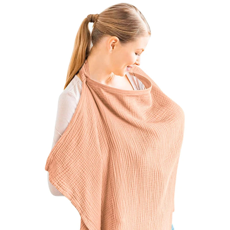 Breathable Breastfeeding Cover For Baby Breastfeeding Cotton Muslin Nursing Cover Apron Outdoor Privacy Mother Nursing Cloth