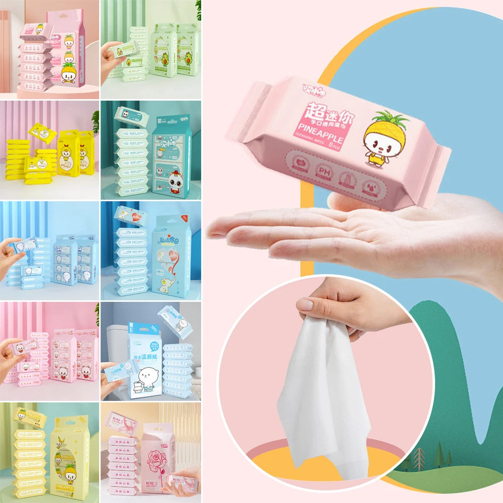 Soft Baby Wet Wipes Hand Mouth Cleaning Disposable Freshing Cleaning Wipes Large Pack High Quality Mini Portable Wipes Babies