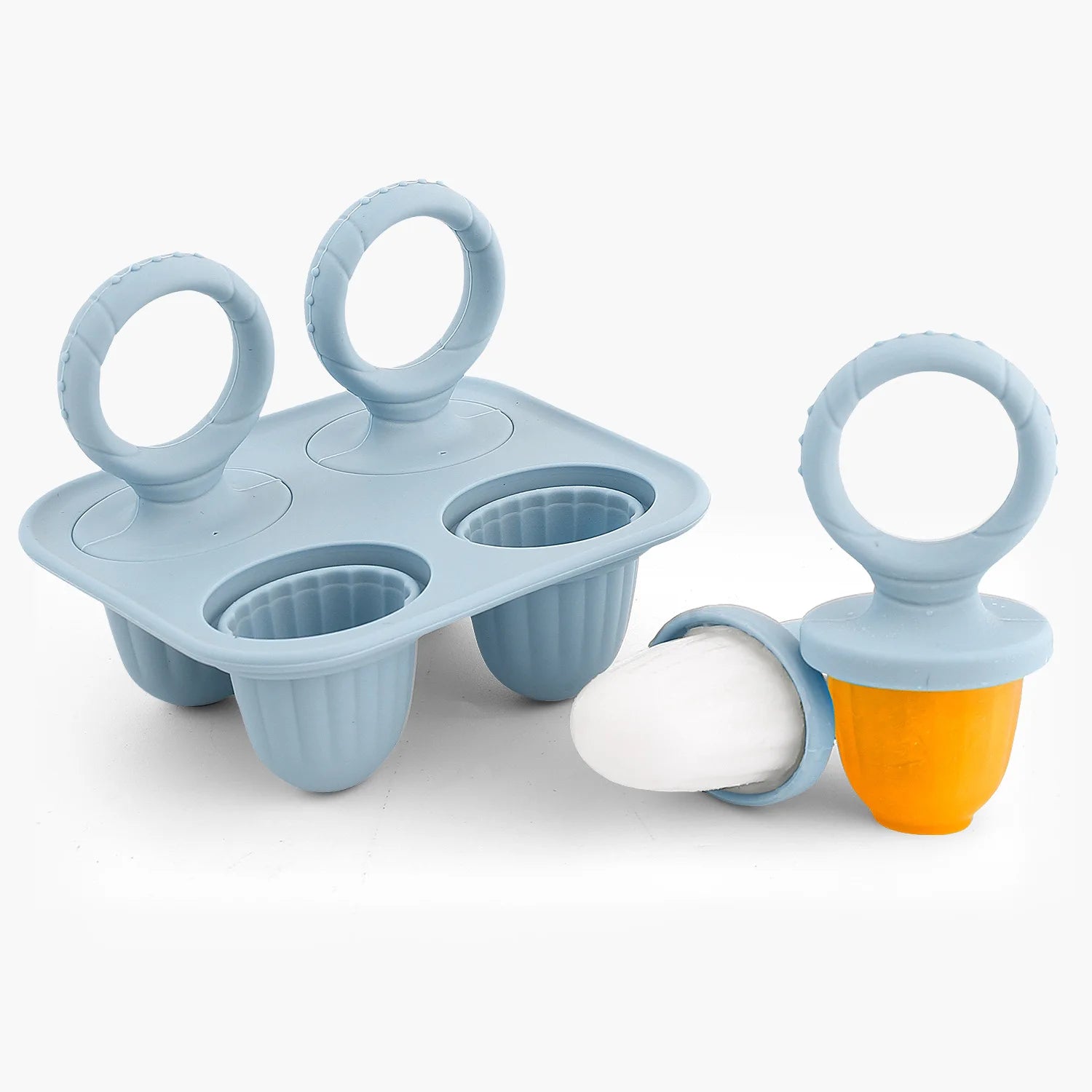 5PCS Baby Fruit and Vegetable Teether Silicone Hand Ring Food Supplement Squeezing Rabbit Shape Bite Feeding Tableware BPA Free