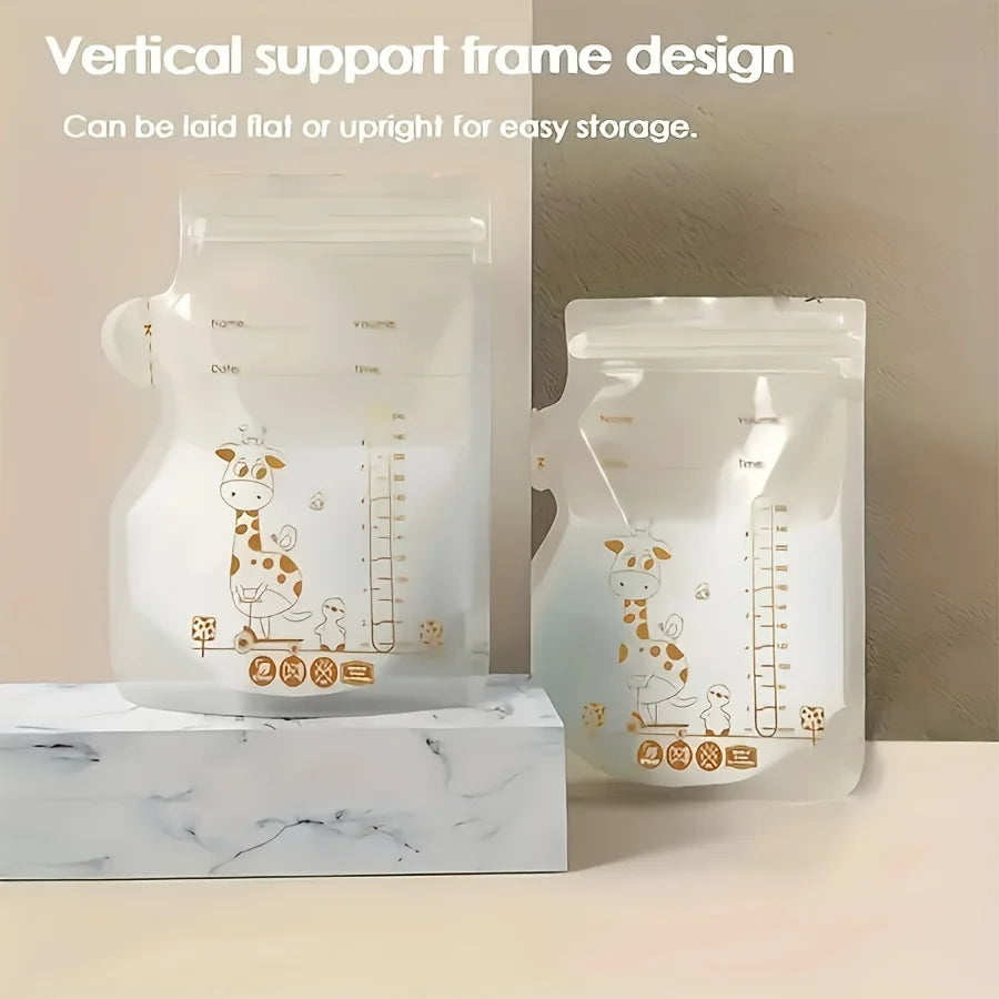 100/60/30pcs pack, 8oz/250ml Breast Milk Storage Bags, Double-sealed Breastmilk Bag with Pour Spout for Breastfeeding