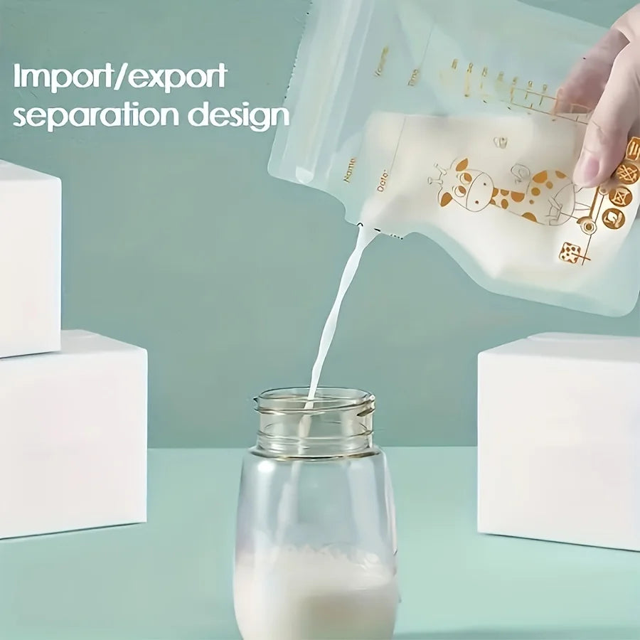 100/60/30pcs pack, 8oz/250ml Breast Milk Storage Bags, Double-sealed Breastmilk Bag with Pour Spout for Breastfeeding