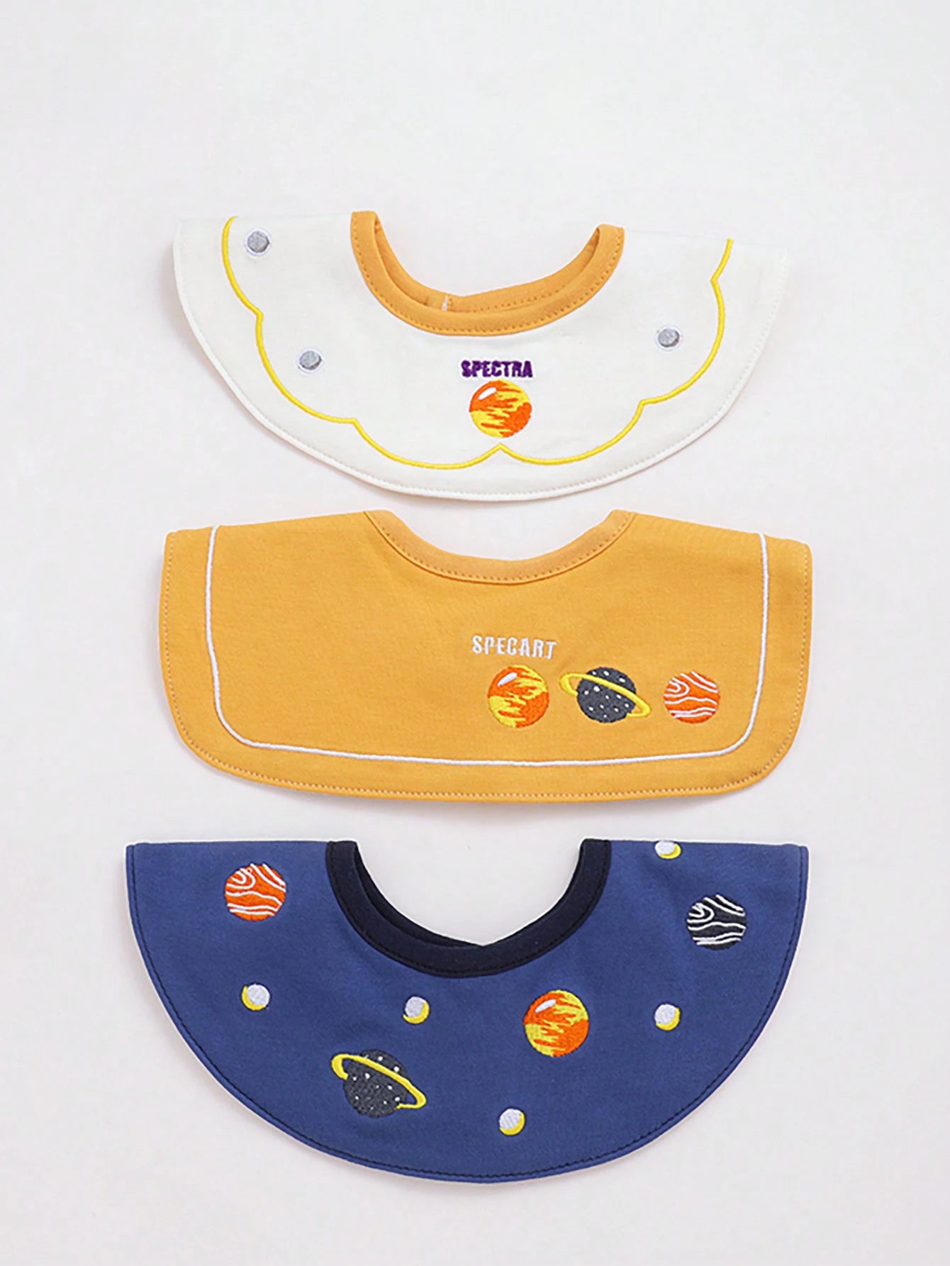 3Pcs Baby Crown Waterproof Drool Bibs, 360 ° Rotatable Design - Specially Designed for Drooling Babies to Prevent Wetting Clothes. Made of Pure Cotton. Exquisite Embroidery Craftsmanship. Perfect Gift for Babies for Parties,
