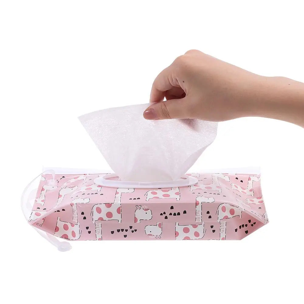 EVA Baby Wet Wipe Pouch Wipes Holder Case Flip Cover Snap-Strap Reusable Refillable Wet Wipe Bag Outdoor Useful Tissue Box