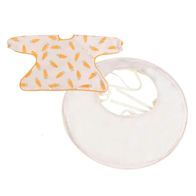 Infant Feeding Table Cover For High Chair Toddler Bib Mess Proof Long Sleeve Smock Attaches to Feeding MatBaby Eating Table Mat