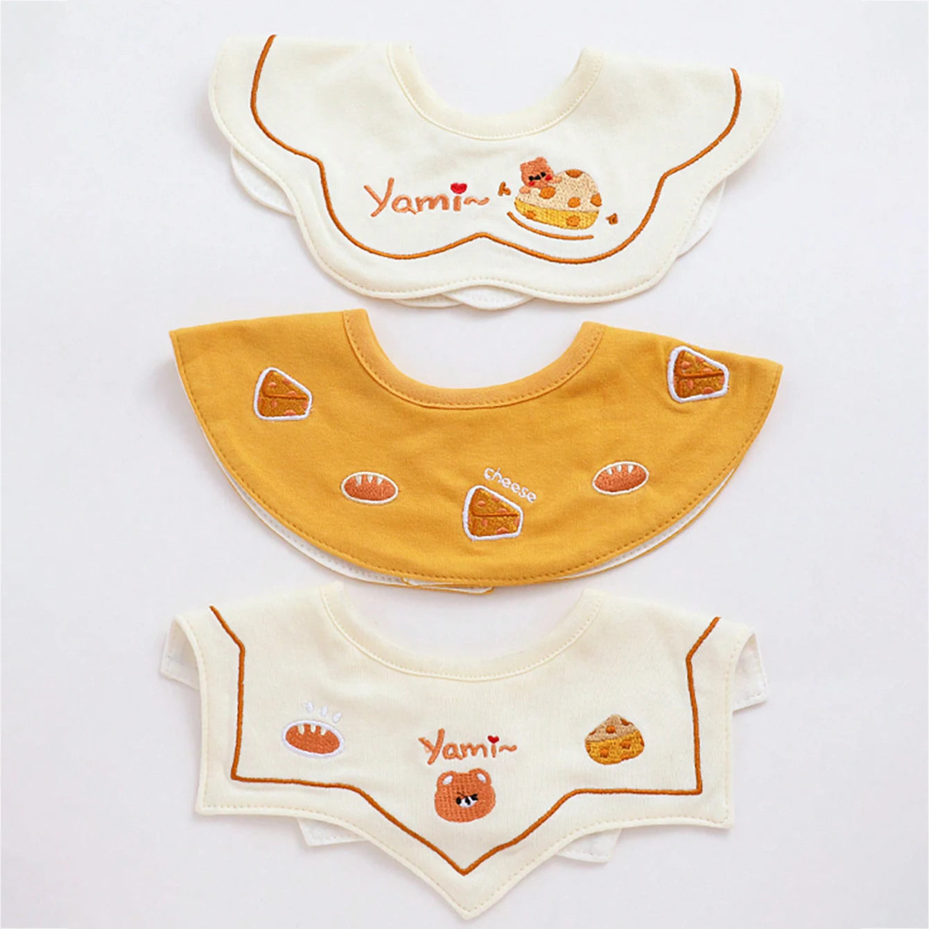 3Pcs Baby Crown Waterproof Drool Bibs, 360 ° Rotatable Design - Specially Designed for Drooling Babies to Prevent Wetting Clothes. Made of Pure Cotton. Exquisite Embroidery Craftsmanship. Perfect Gift for Babies for Parties,