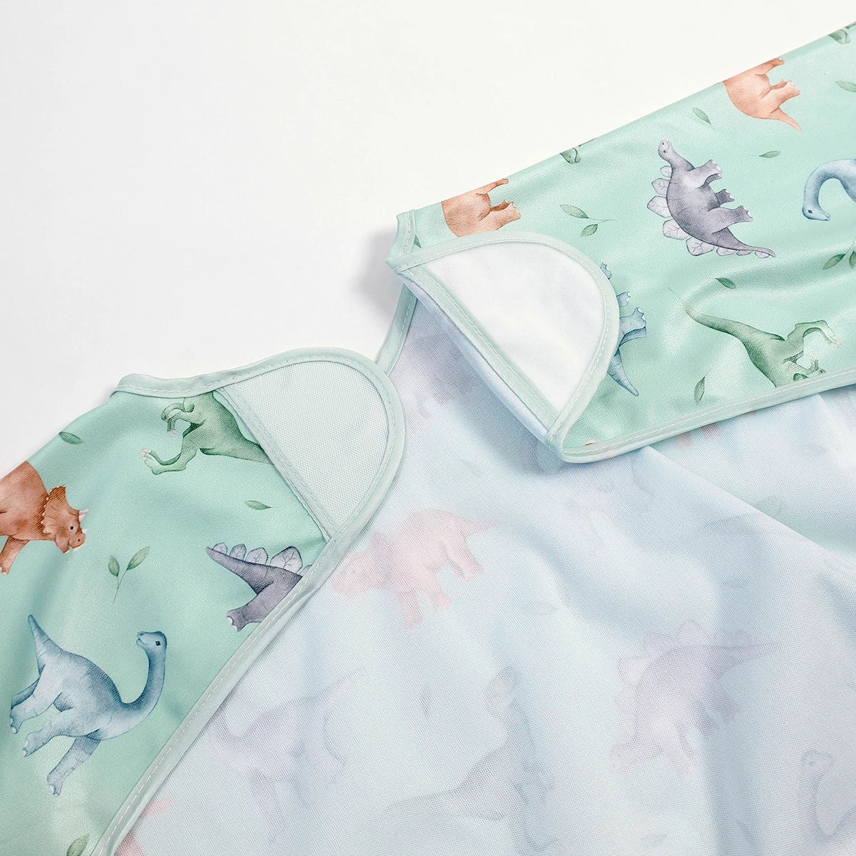 1Pc 100%Polyester Waterproof Highchair Coverall Baby Feeding Bib Long Sleeve Eating Smock Bib for 0-2Years Babies