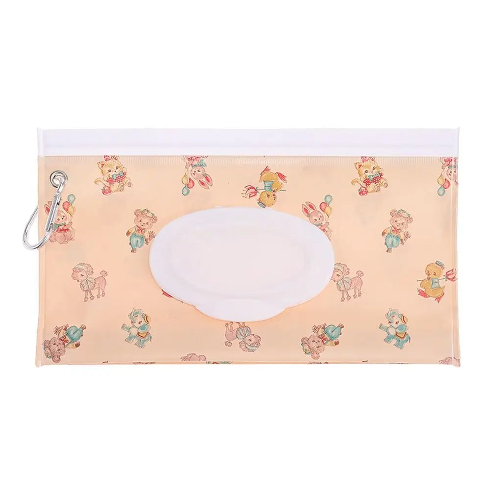 1 PC Outdoor Portable Baby Wet Wipe Pouch Portable Buckle Wipes Holder Case Flip Cover Snap-Strap Reusable Wet Wipe Bag