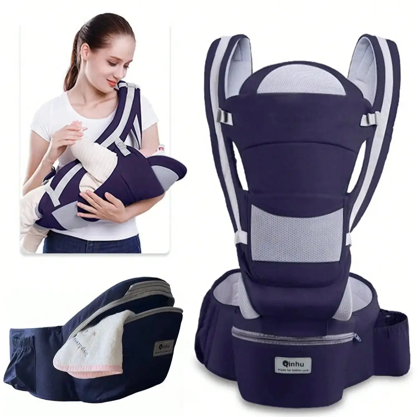 Adjustable Ergonomic Baby Carrier With Seat Portable & Multifunctional
