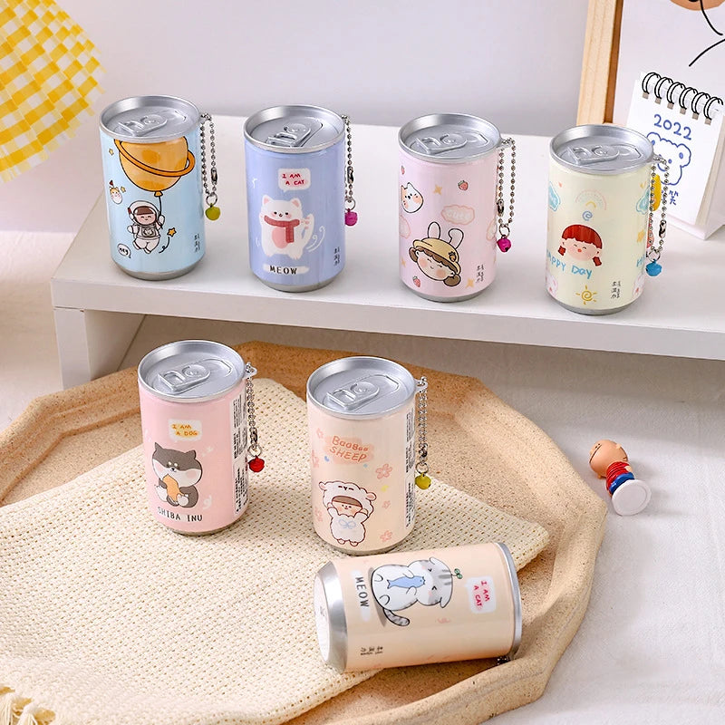Canned Wet Wipes Portable Children Barreled Cans 30 Sheets Cleaning Cloths Creative Cartoon Chain Cute Small Bell