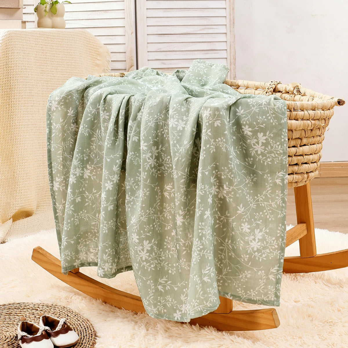 Bamboo Cotton Baby Muslin Swaddle Blankets for Boys and Girls Breathable and Skin-Friendly Receiving Newborn Blanket Wrap