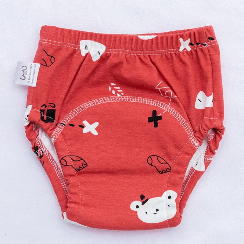 6 Layer Waterproof Reusable Cotton Baby Training Pants Infant Shorts Underwear Cloth Baby Diaper Nappies Panties Nappy Changing