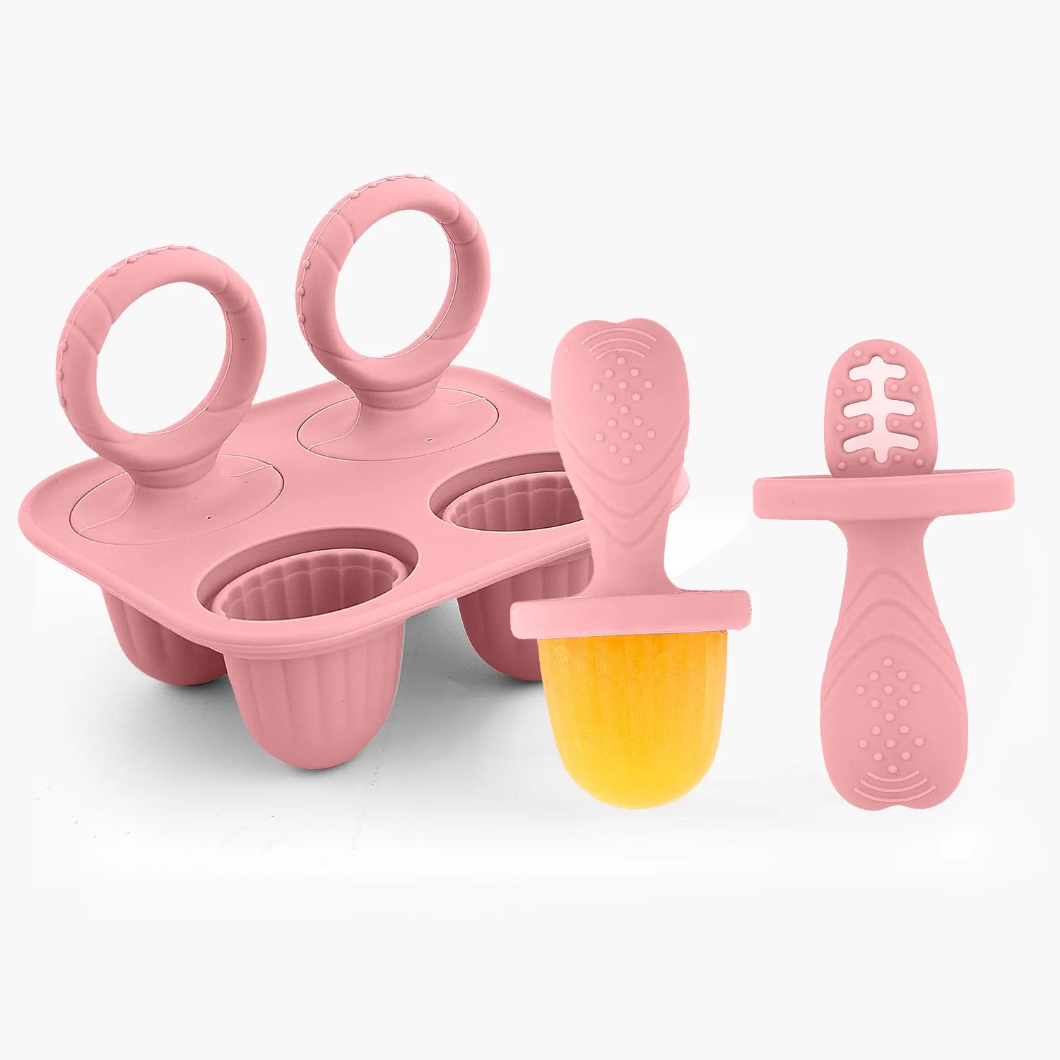5PCS Baby Fruit and Vegetable Teether Silicone Hand Ring Food Supplement Squeezing Rabbit Shape Bite Feeding Tableware BPA Free