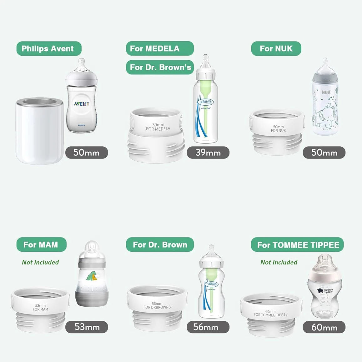 BornBL N1S Portable Baby Bottle Warmer, Fast Heating Travel Milk Warmer, 8800mAh Breastmilk  Warmer On The Go with 3 Adapters