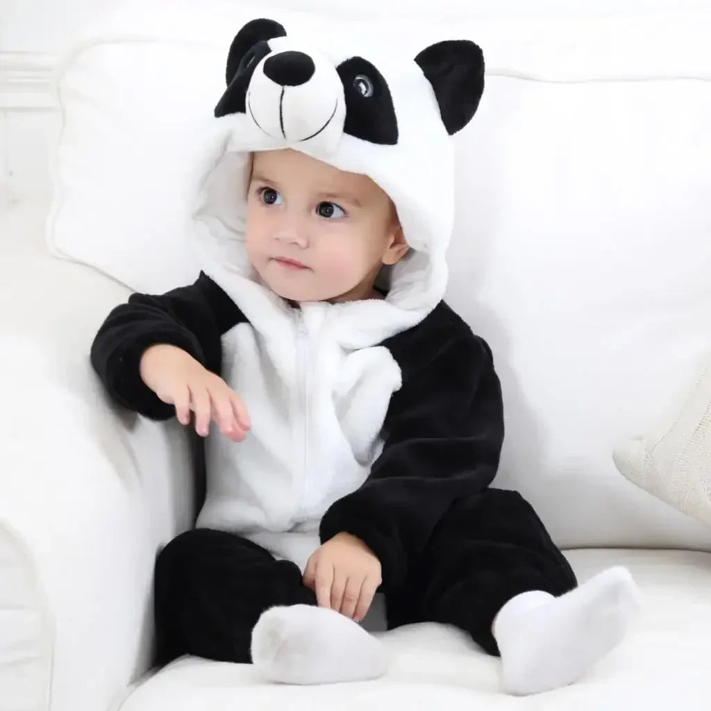 Kids Onesies Baby Rompers Winter Costume Flannel for Girl Boy Toddler Infant Clothes Animals Monkey Tiger Lion Unicorn Ropa Bebe