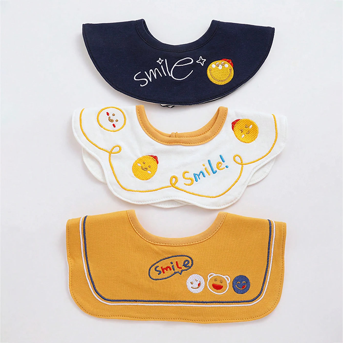 3Pcs Baby Crown Waterproof Drool Bibs, 360 ° Rotatable Design - Specially Designed for Drooling Babies to Prevent Wetting Clothes. Made of Pure Cotton. Exquisite Embroidery Craftsmanship. Perfect Gift for Babies for Parties,