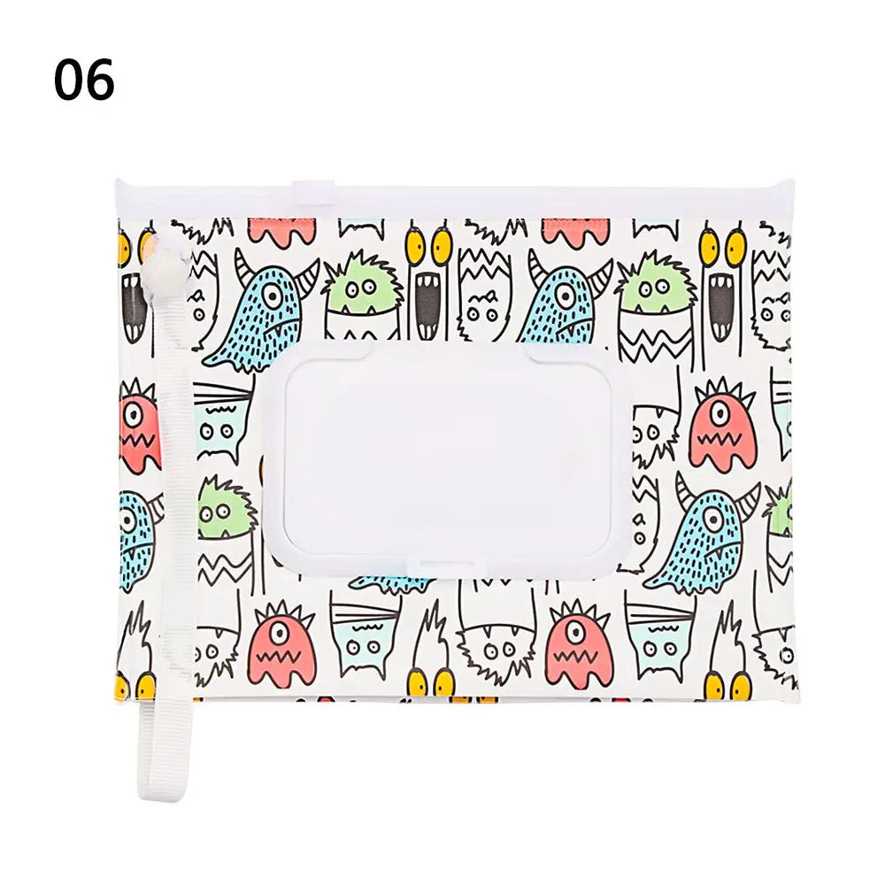 Wet Wipes Bag Wipes with Easy-Carry Snap-Strap Portable Flip Cover Cosmetic Pouch Tissue Box Baby Accessories