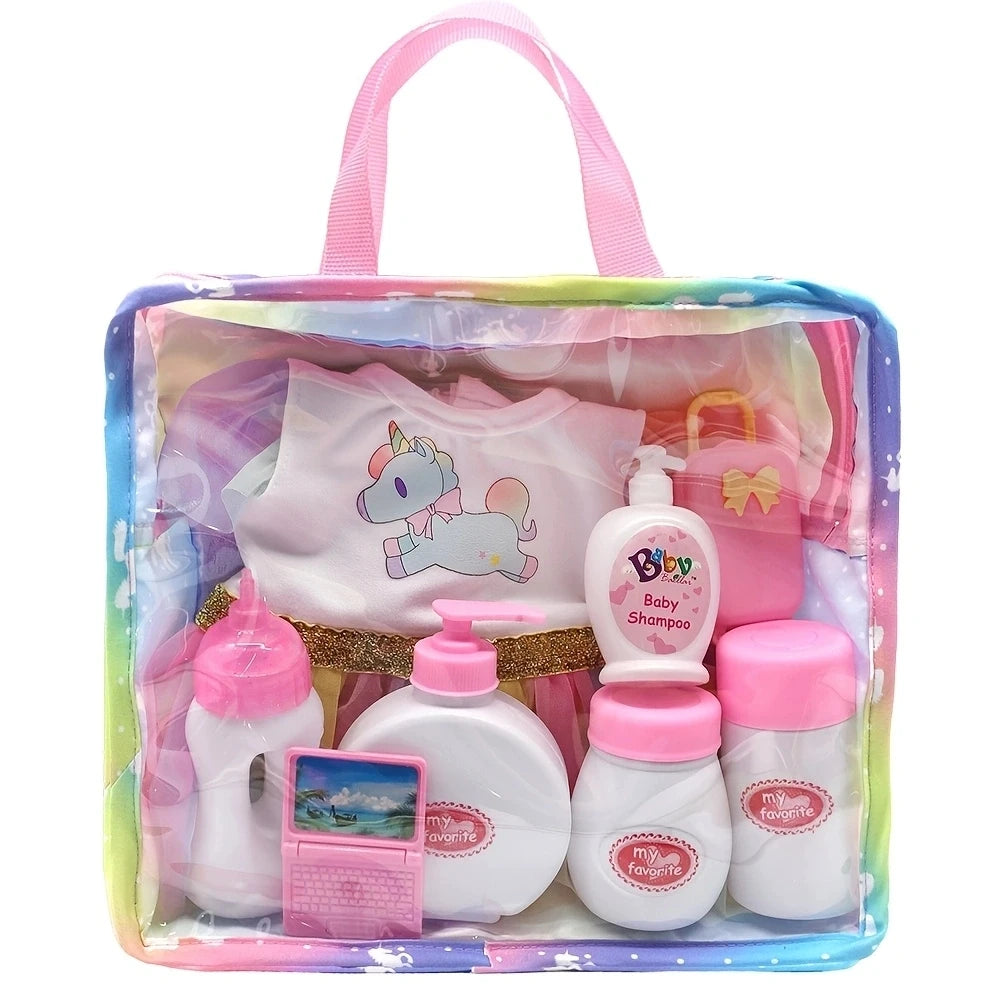 Baby Doll Feeding Bottle Set – Milk & Juice Bottles + Pacifier