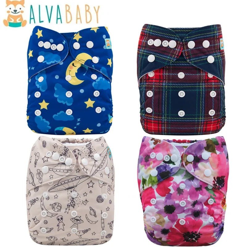 U Pick ALVABABY Ecological Diaper Comfortable And Soft Baby Cloth Nappy Reusable Cloth Diapers Baby with 1pc Diaper Insert