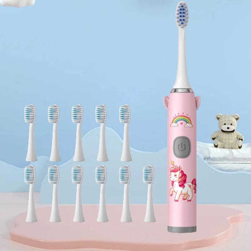 E6 CHILDREN'S Toothbrush Wings Cartoon Sonic Toothbrush Soft Bristle Electric Toothbrush (Batteries Not Included)