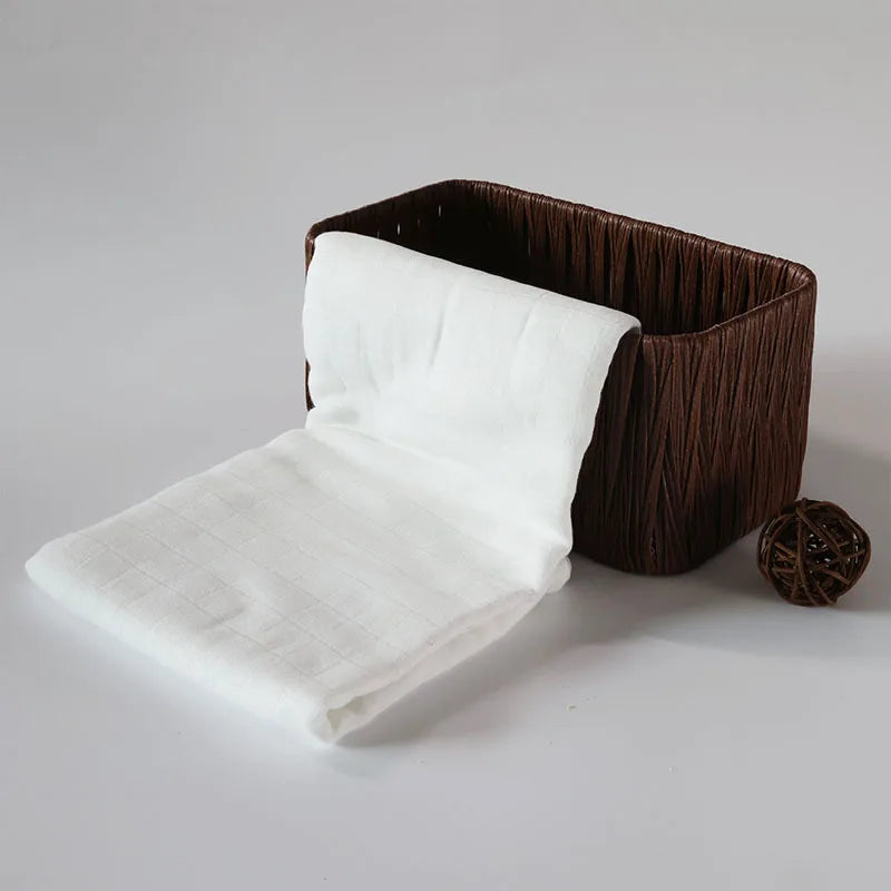 Bamboo Blanket 120*120Cm Muslin Cotton Baby Blanket 2 Layers Gauze Newborn Swaddle Wrap Kids Bath Towel Outing Stroller Cover