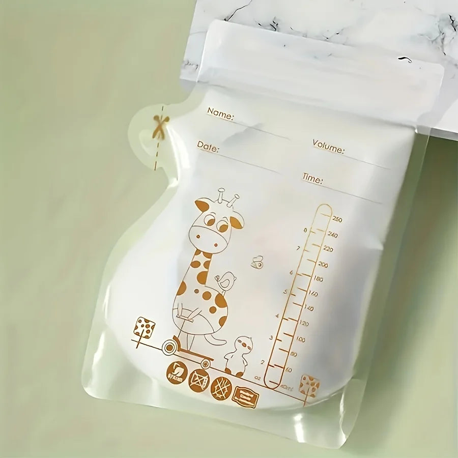 100/60/30pcs pack, 8oz/250ml Breast Milk Storage Bags, Double-sealed Breastmilk Bag with Pour Spout for Breastfeeding