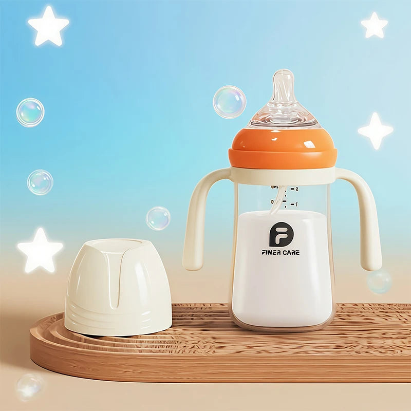 240ml baby bottle, suitable for water and formula, with handle and lid, easy to hold, unisex feeding bottle - perfect gift