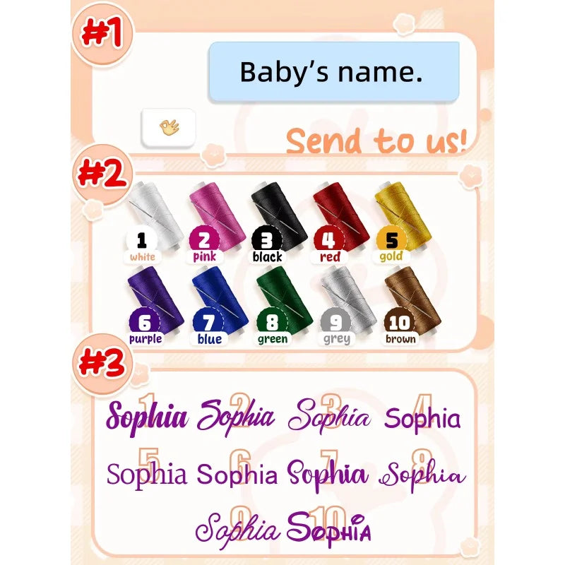 Personalized Newborn Baby Blanket with Name Custom Stroller Sleeping Dolls Animal Security Towel Gift Set for Baby Shower Gifts