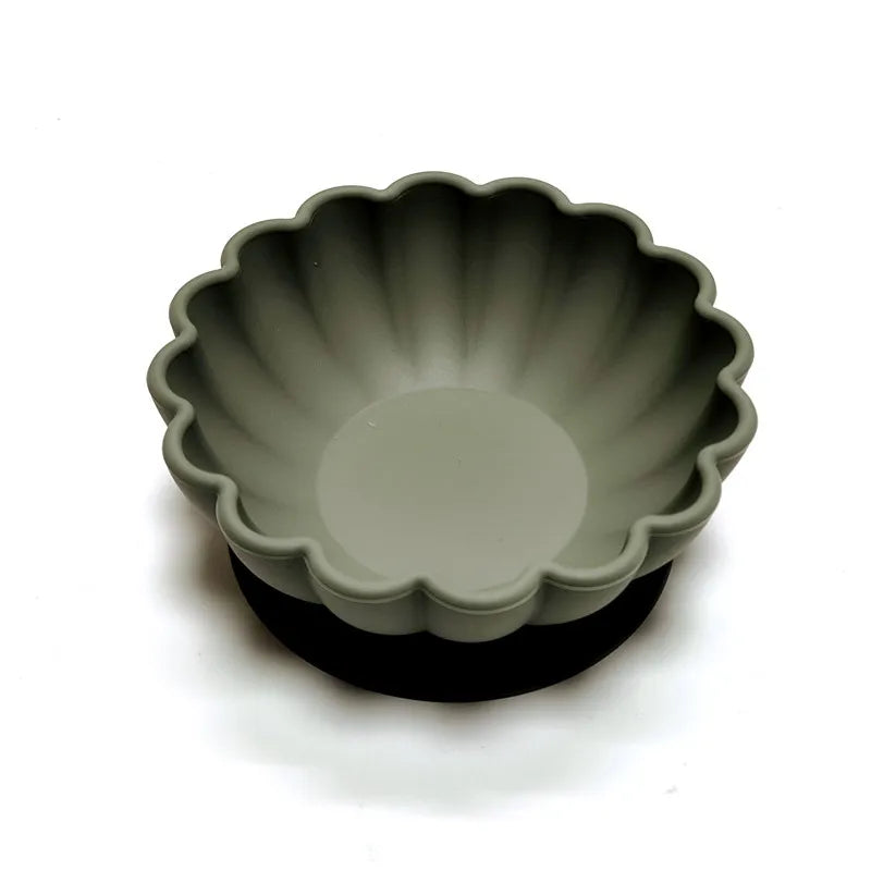 Silicone dinner plate children eating tableware convenient adsorption fruit plate silicone supplement bowl