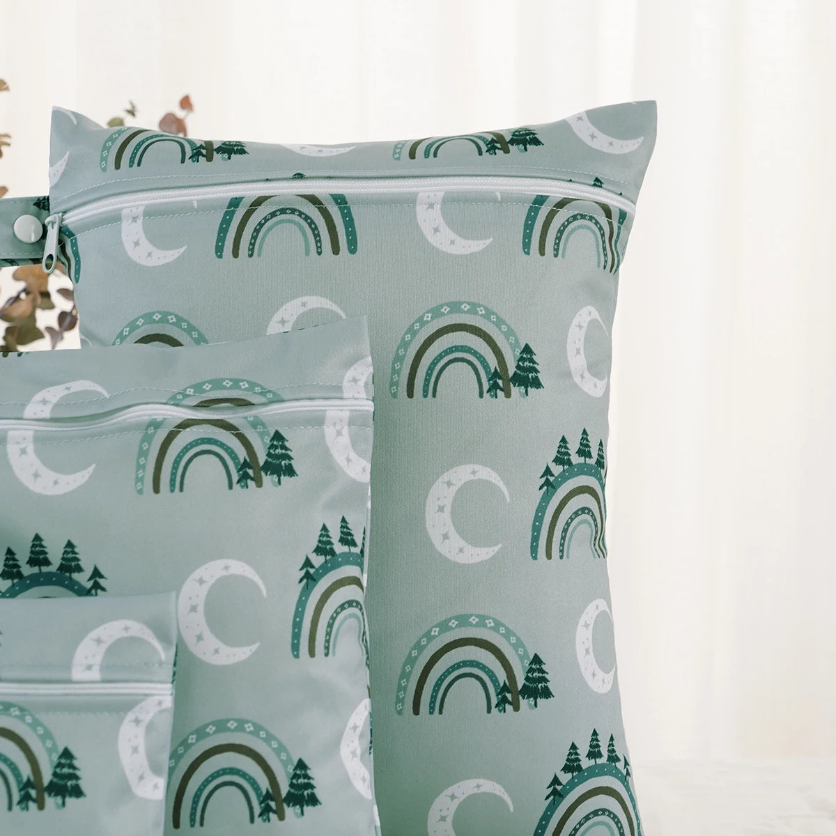 HappyFlute New Print 3Pcs/Set Handle Design Multi-functional Use Washable Bag For Travel Storage Wet Bag For Mum And Baby