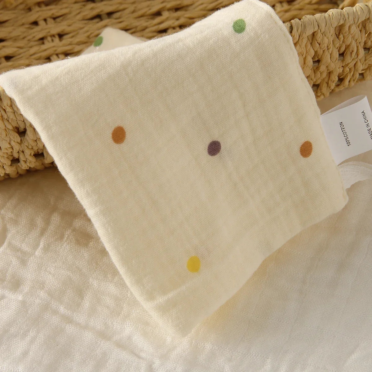 5Pcs Baby Cotton Washcloth Newborn Burp Cloth Square Towels 6-Layer Pure Cotton Soft Absorbent Gauze Cotton Baby Towels