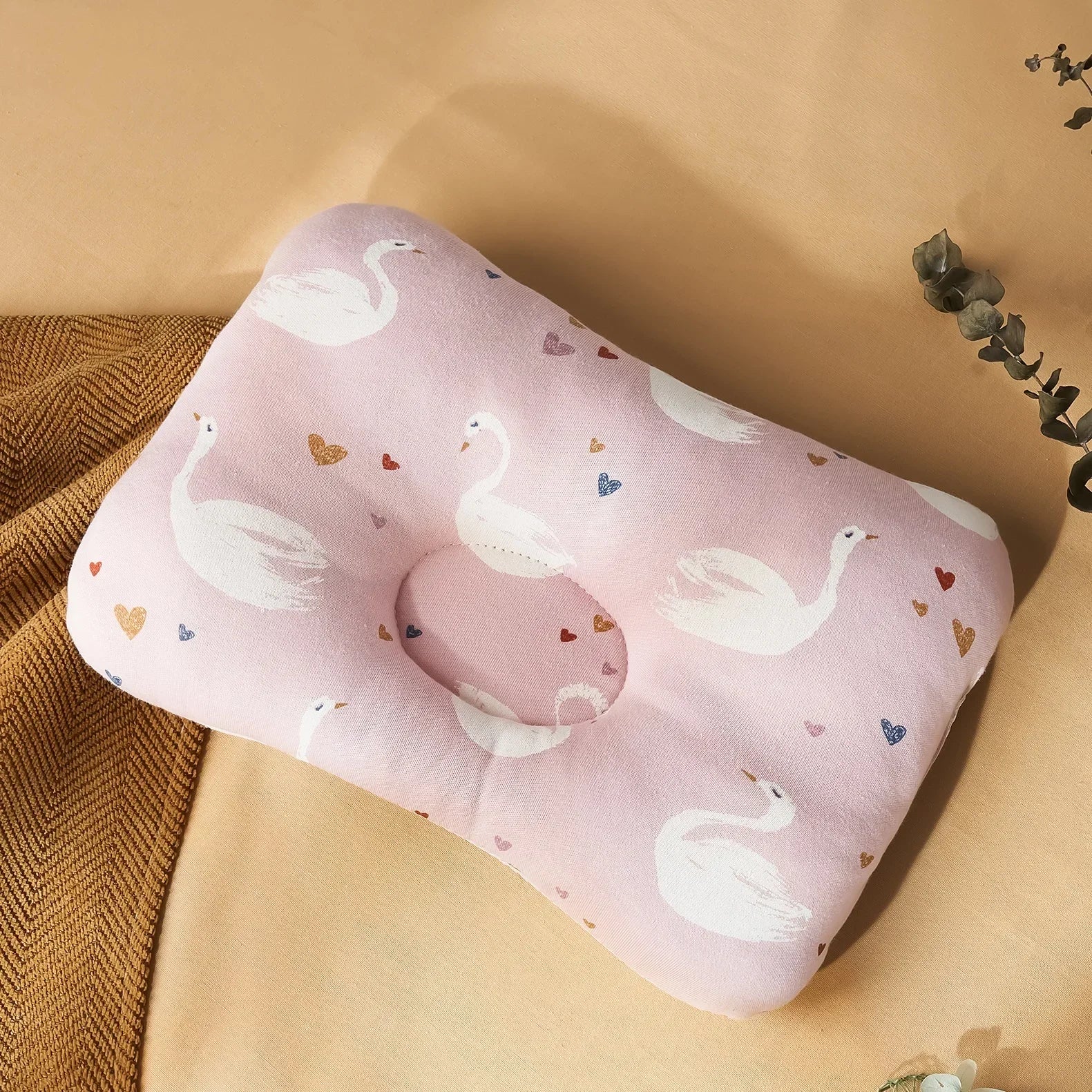 INSULAR Infant Head Pillows Baby Design Breathable Cotton Cushion Pillow