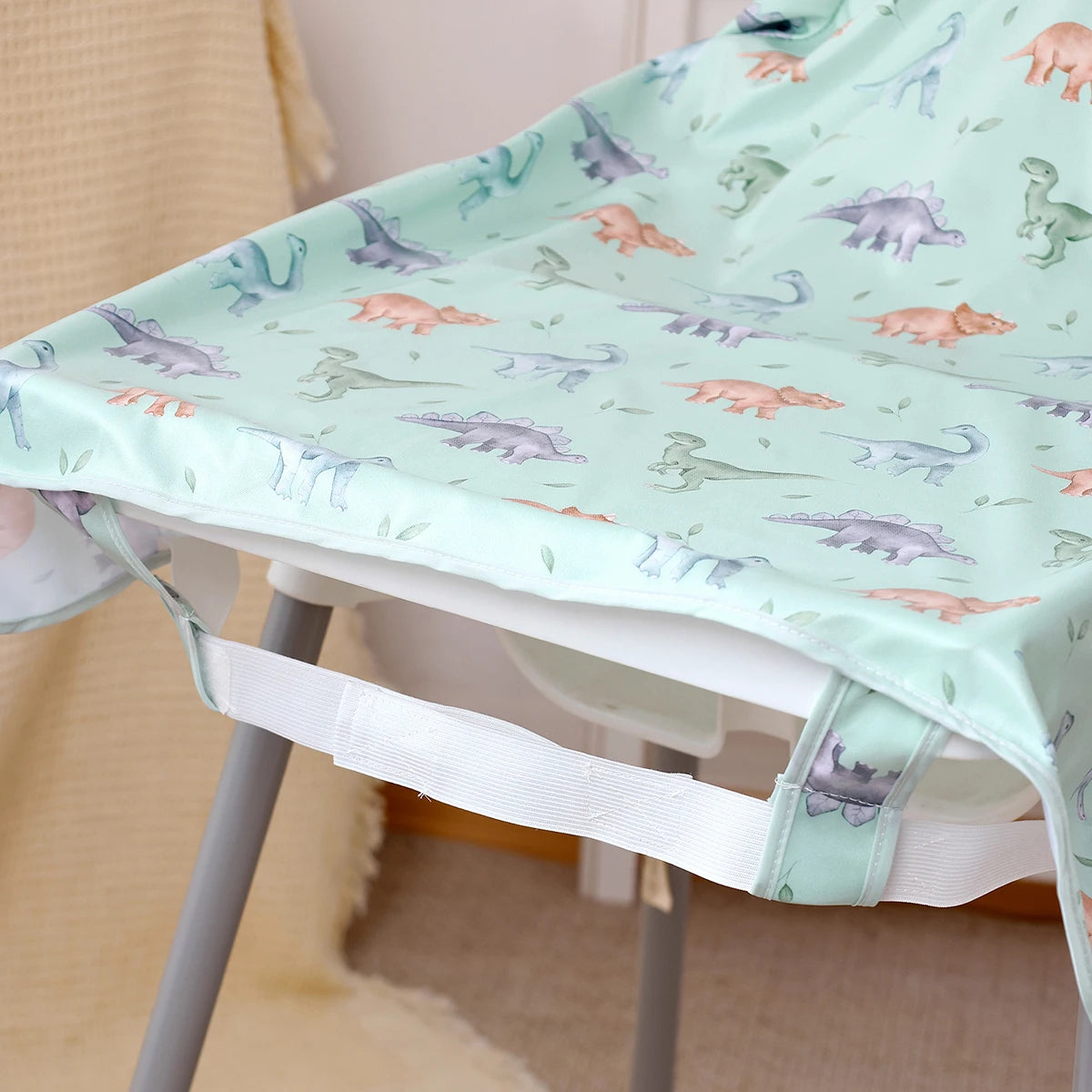 1Pc 100%Polyester Waterproof Highchair Coverall Baby Feeding Bib Long Sleeve Eating Smock Bib for 0-2Years Babies