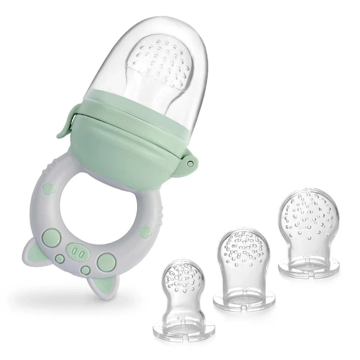 TYRY.HU 4pcs/set Silicone Fruit & Vegetable Feeder for Infants and Toddlers 6-36 months Food Grade Teething & Feeding Pacifier