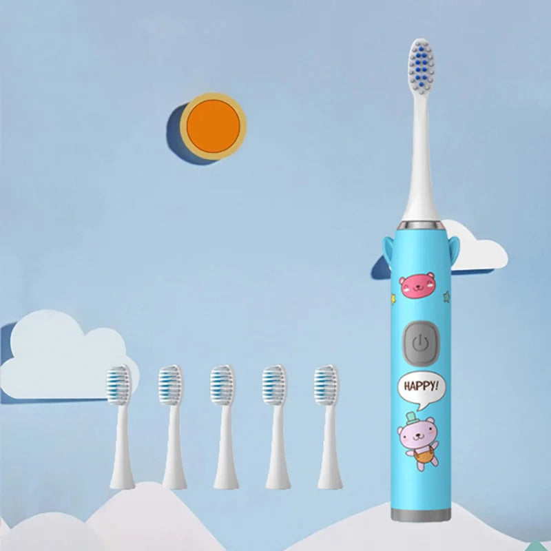 E6 CHILDREN'S Toothbrush Wings Cartoon Sonic Toothbrush Soft Bristle Electric Toothbrush (Batteries Not Included)