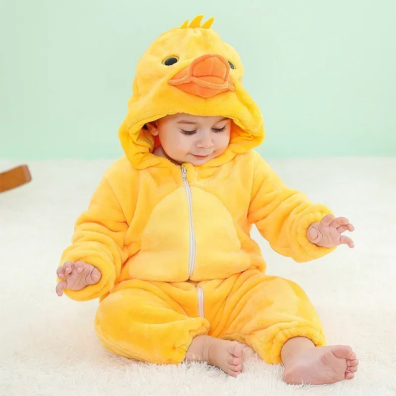 Kids Onesies Baby Rompers Winter Costume Flannel for Girl Boy Toddler Infant Clothes Animals Monkey Tiger Lion Unicorn Ropa Bebe