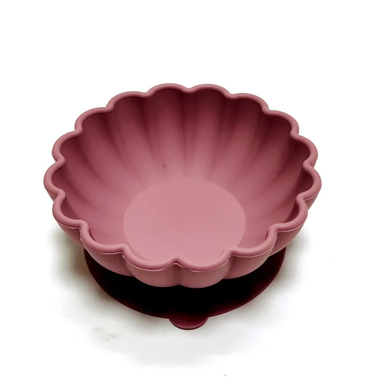 Silicone dinner plate children eating tableware convenient adsorption fruit plate silicone supplement bowl