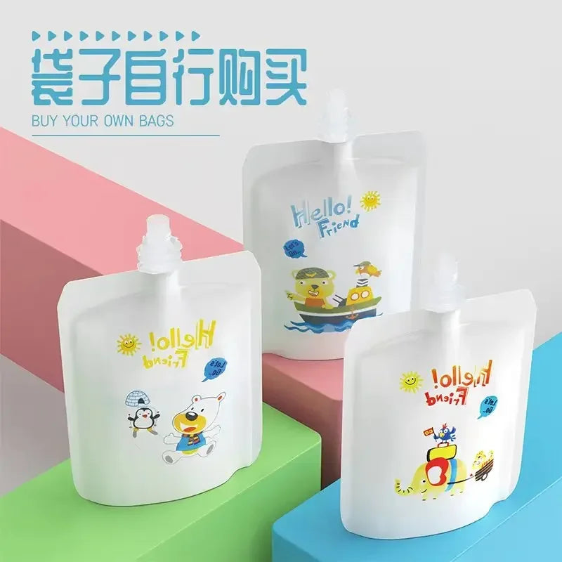 8pcs Reusable Food Storage Bag,Yogurt, Milk Food Pouches, Refillable Kids Toddlers Supplementary Food Squeeze Bottle Random