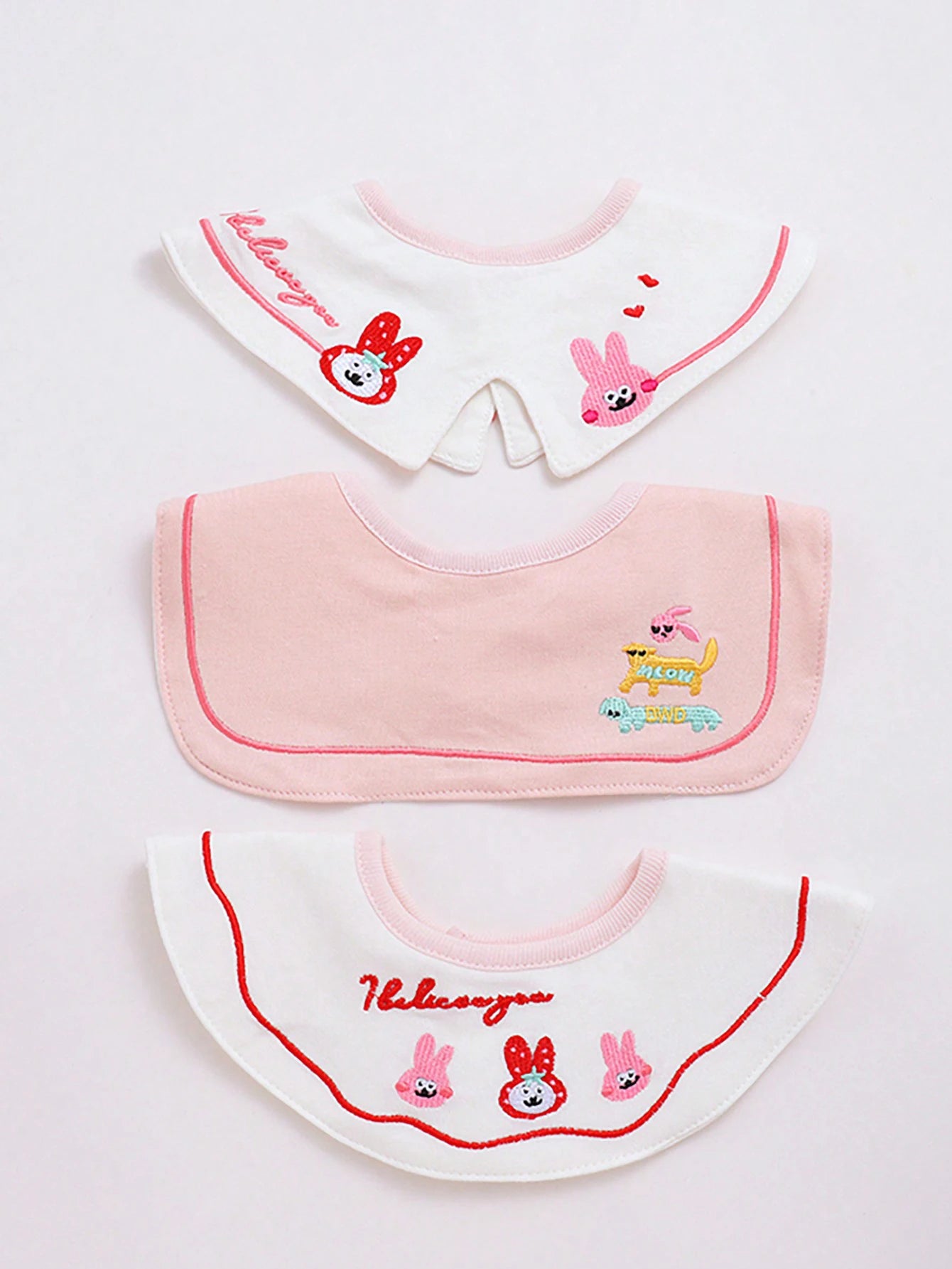 3Pcs Baby Crown Waterproof Drool Bibs, 360 ° Rotatable Design - Specially Designed for Drooling Babies to Prevent Wetting Clothes. Made of Pure Cotton. Exquisite Embroidery Craftsmanship. Perfect Gift for Babies for Parties,