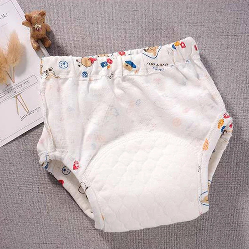 6 Layer Waterproof Reusable Cotton Baby Training Pants Infant Shorts Underwear Cloth Baby Diaper Nappies Panties Nappy Changing